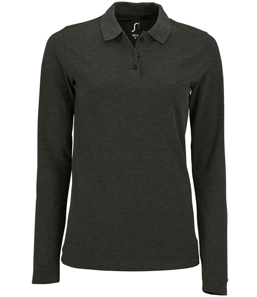 SOL'S Ladies Perfect Long Sleeve Piqué Polo Shirt 02083