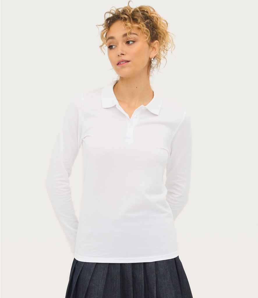 SOL'S Ladies Perfect Long Sleeve Piqué Polo Shirt 02083
