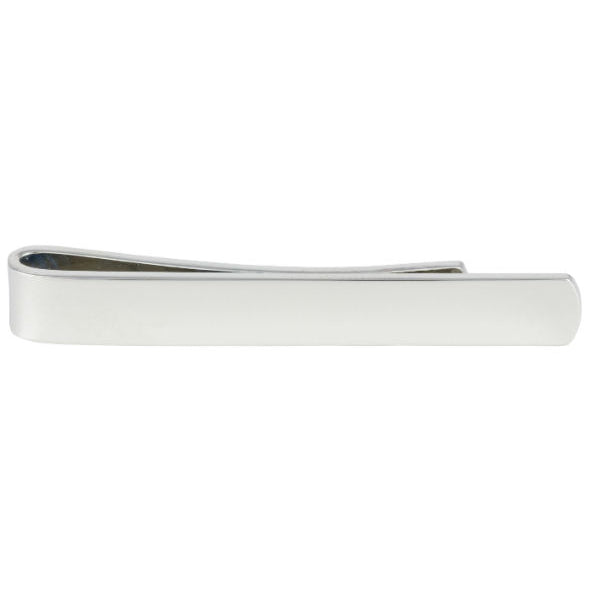 ‘Skinny’ Plain Rhodium Plate Tie Slide by Dalaco