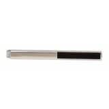 Half Onyx Rhodium Plated Tie Slide by Dalaco