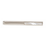 Half Mother of Pearl Rhodium Plated Tie Slide by Dalaco