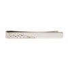 Half Engraved Leaf Design Rhodium Plated Tie Slide by Dalaco