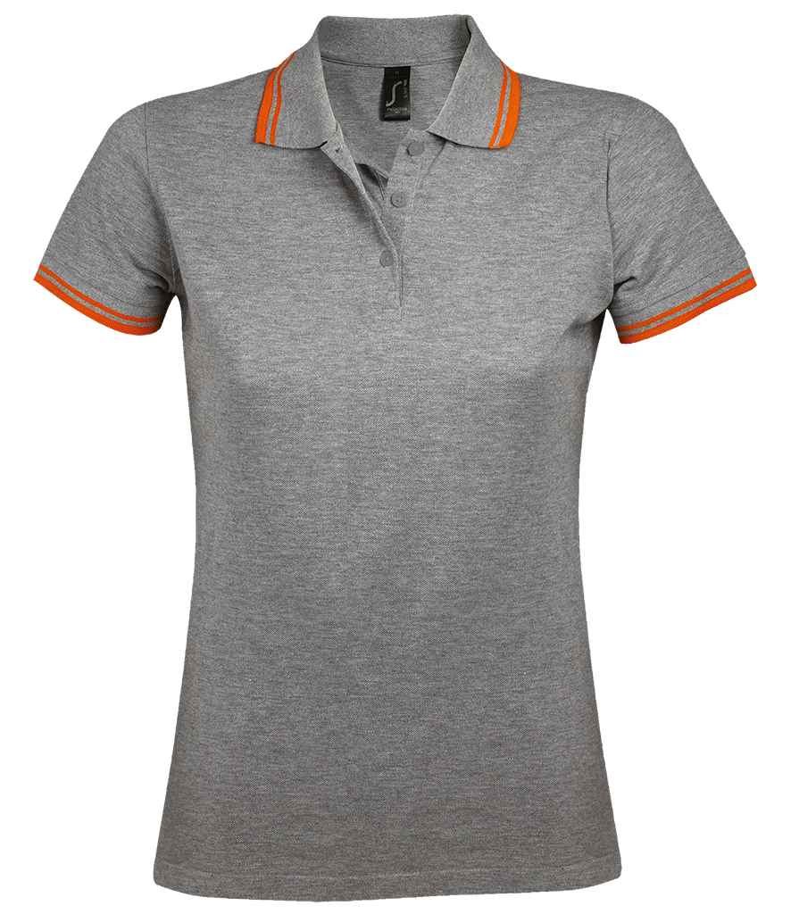 SOL'S Ladies Pasadena Tipped Cotton Piqué Polo Shirt 10578