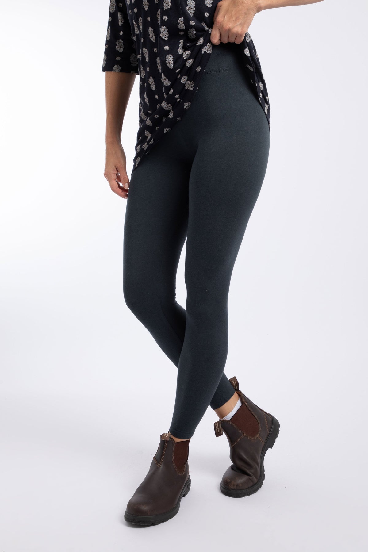 Weird Fish Louisa Leggings in Washed Black