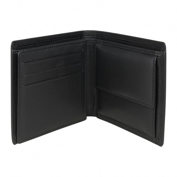 Brown Leather Wallet RFID Lined with ID Partition and Coin Pouch by Dalaco
