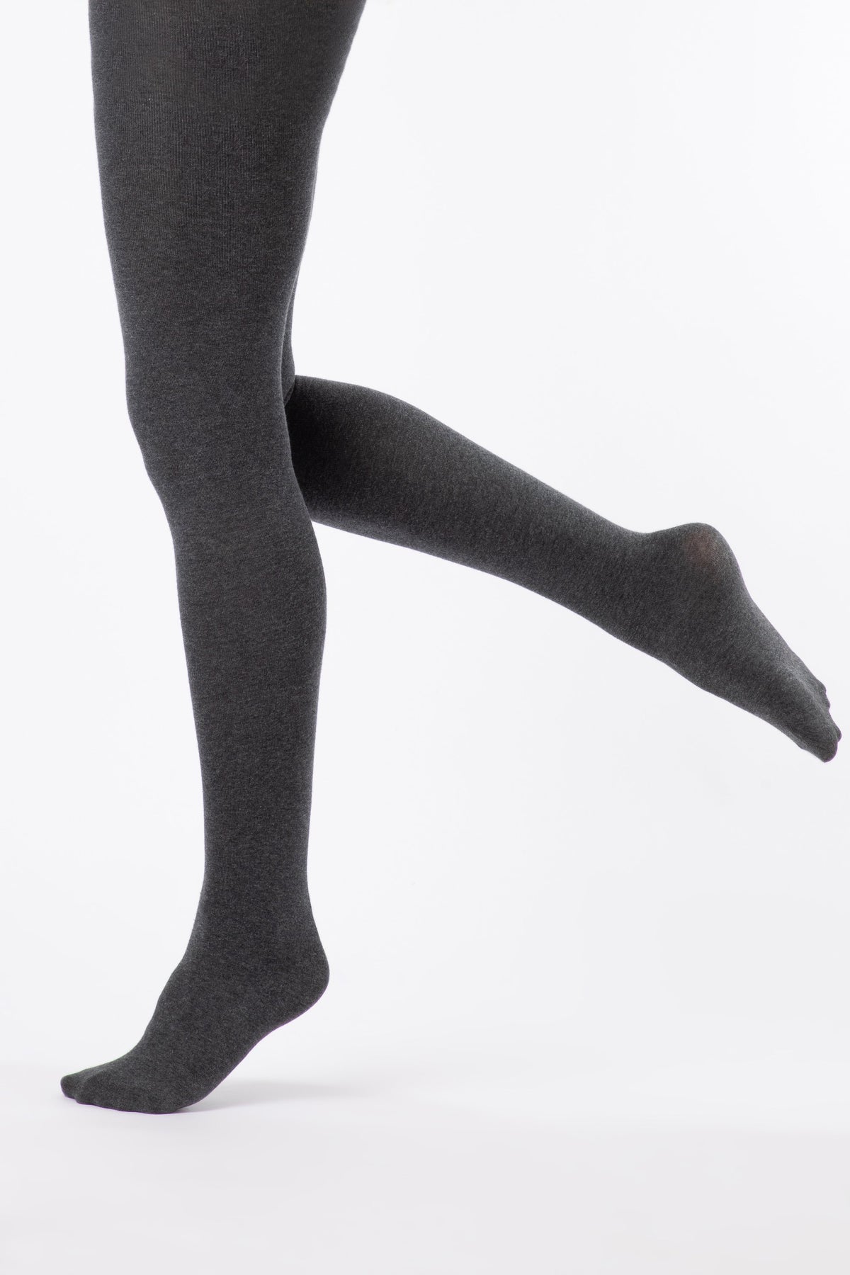 Weird Fish Una Plain Tights in Charcoal Marl