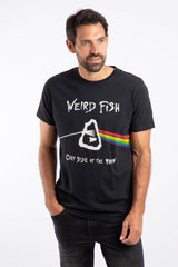 Weird Fish Carp Side Front Print Artist T-Shirt in Black