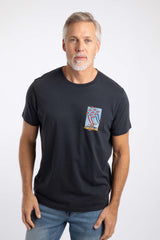 Weird Fish Red Sparrows Back Print Artist T-Shirt in Navy