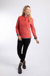 Weird Fish Beye 1/4 Zip Grid Fleece in Acer Red
