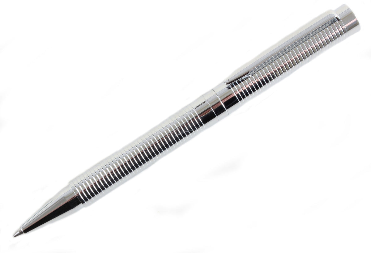 Chrome Ribbed Ball Point Pen by Dalaco