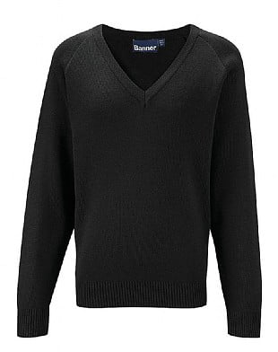 Blue Max Banner 50/50 V Neck Pullover 1WP - Black