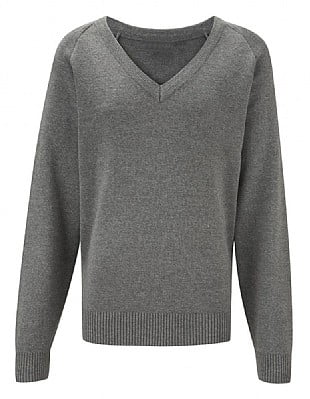 Blue Max Banner 50/50 V Neck Pullover 1WP - Mid Grey