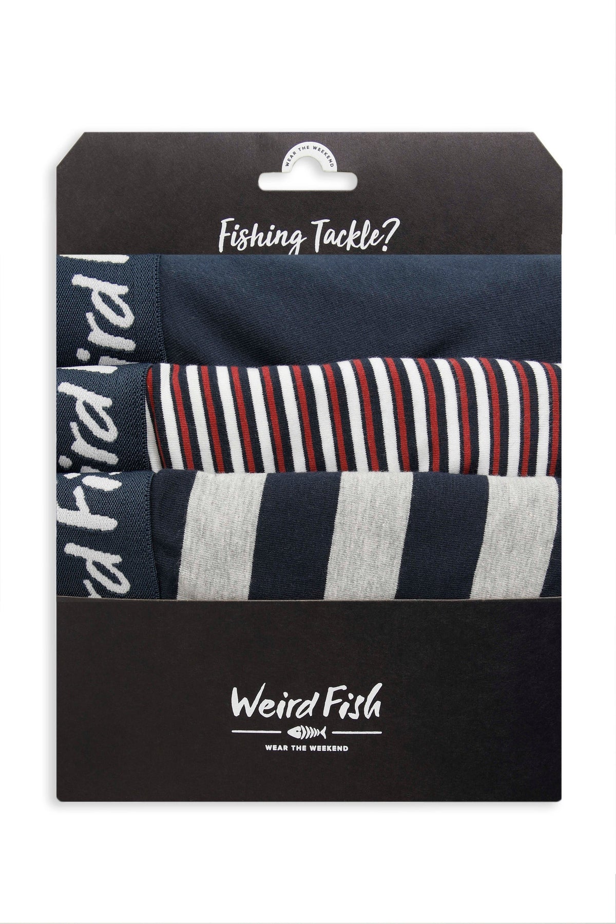 Weird Fish Ashridge Boxer Shorts 3 Pack in Navy