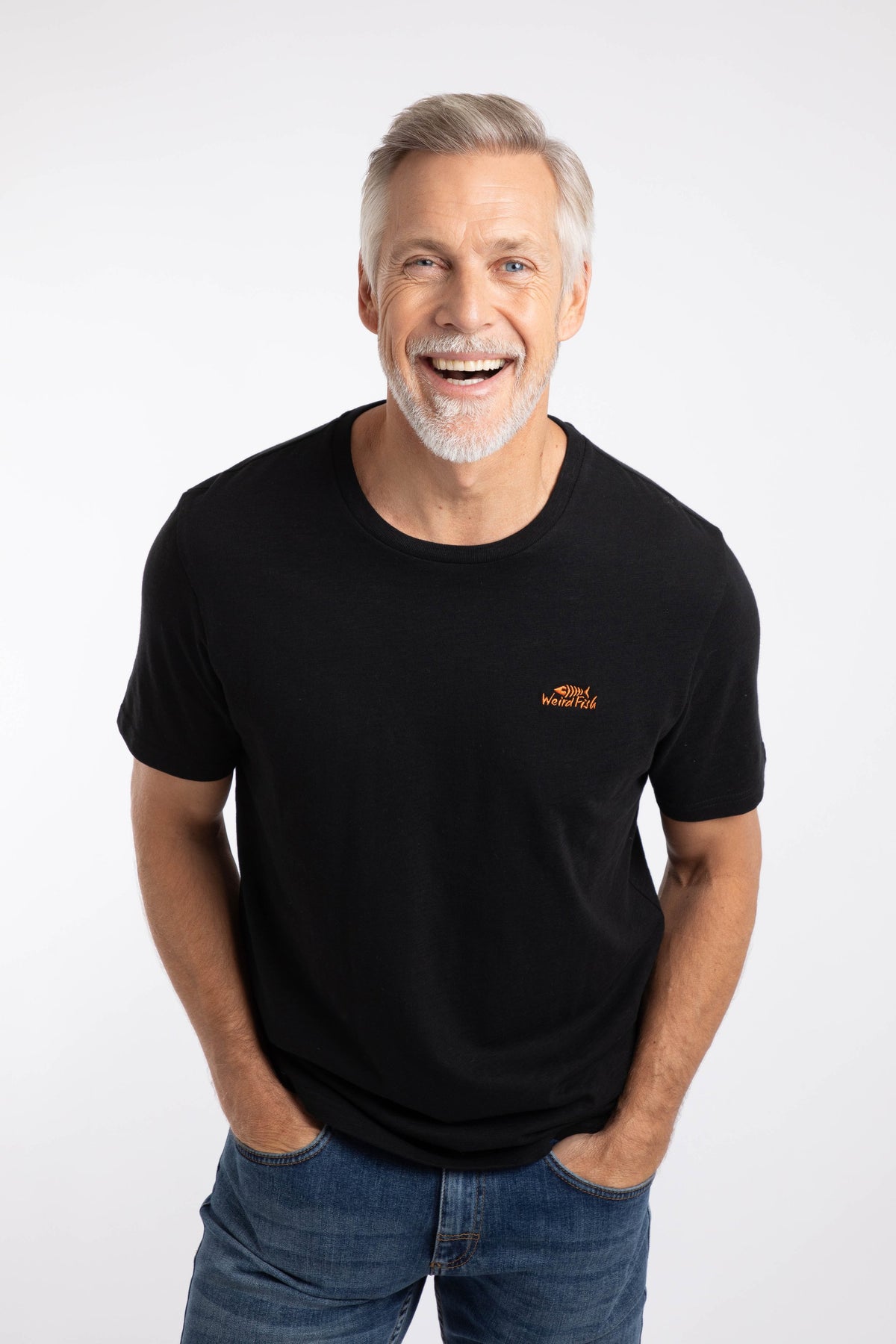 Weird Fish Fished Branded T-Shirt in Black