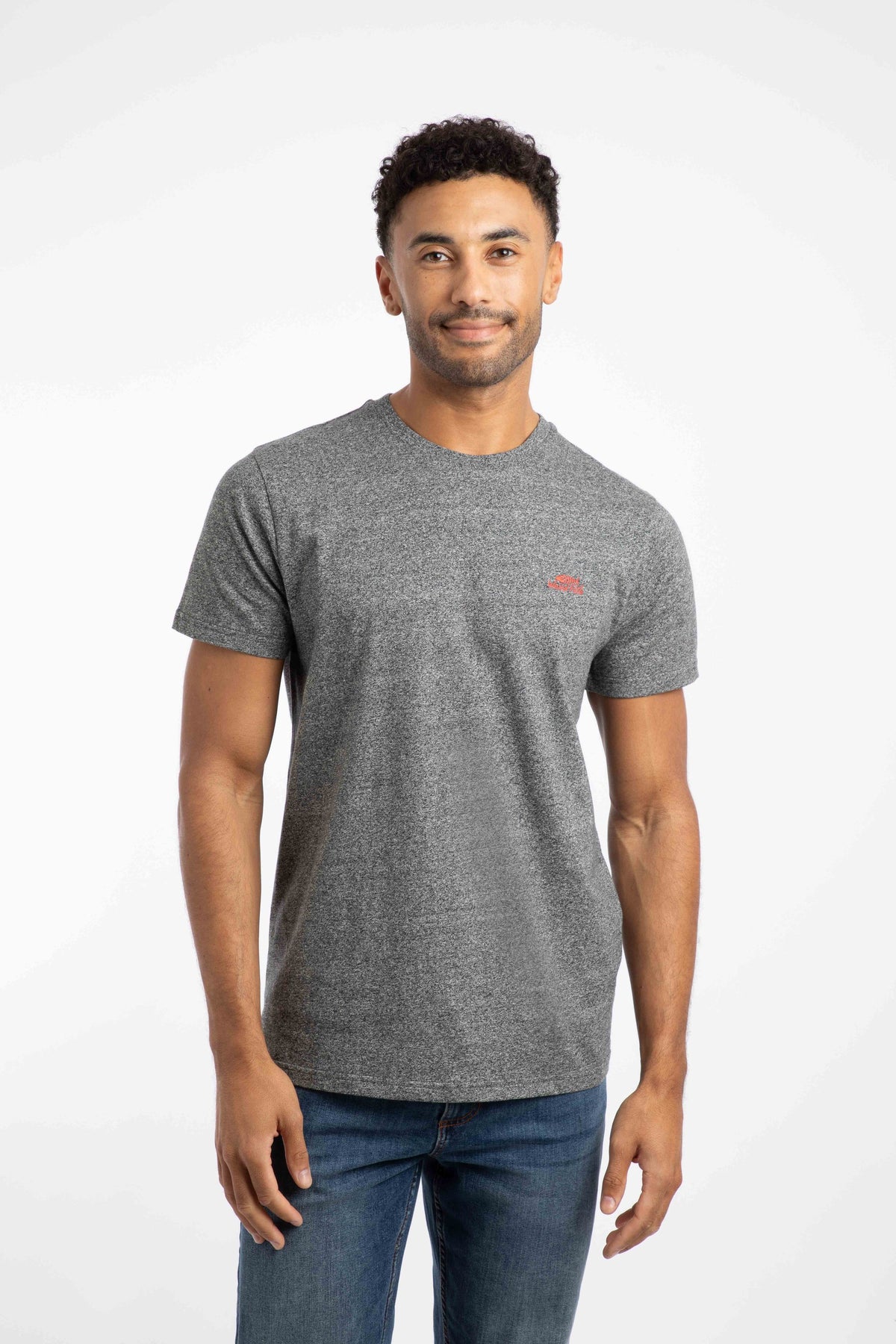 Weird Fish Fished Branded T-Shirt in Ebony Marl