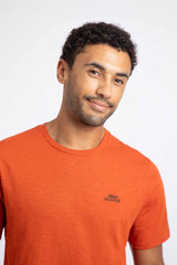 Weird Fish Fished Branded T-Shirt in Rust Leaves