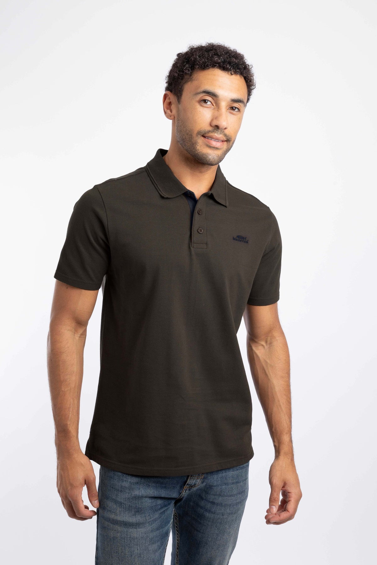 Weird Fish Miles Pique Polo Shirt in Anthracite