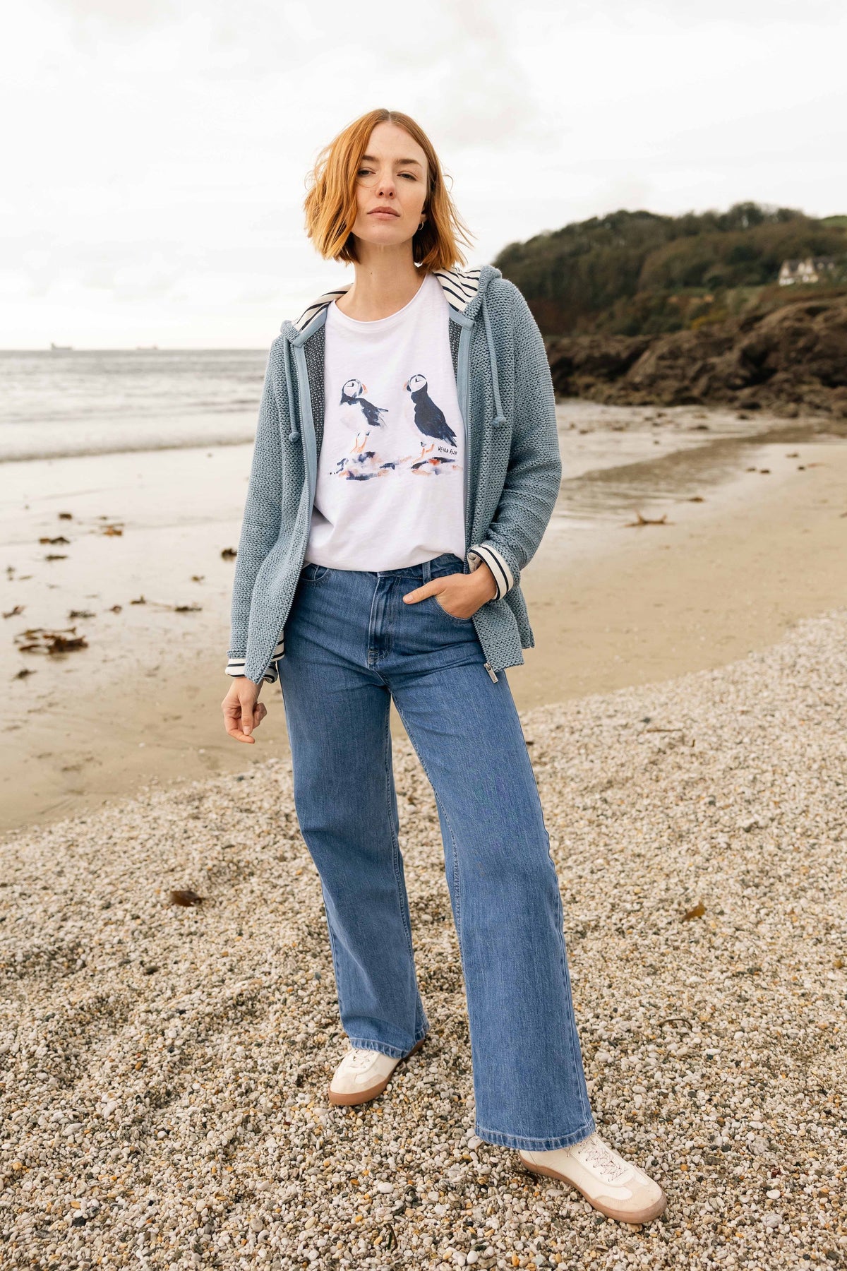 Weird Fish Corine Wide Leg Denim Jeans in Denim