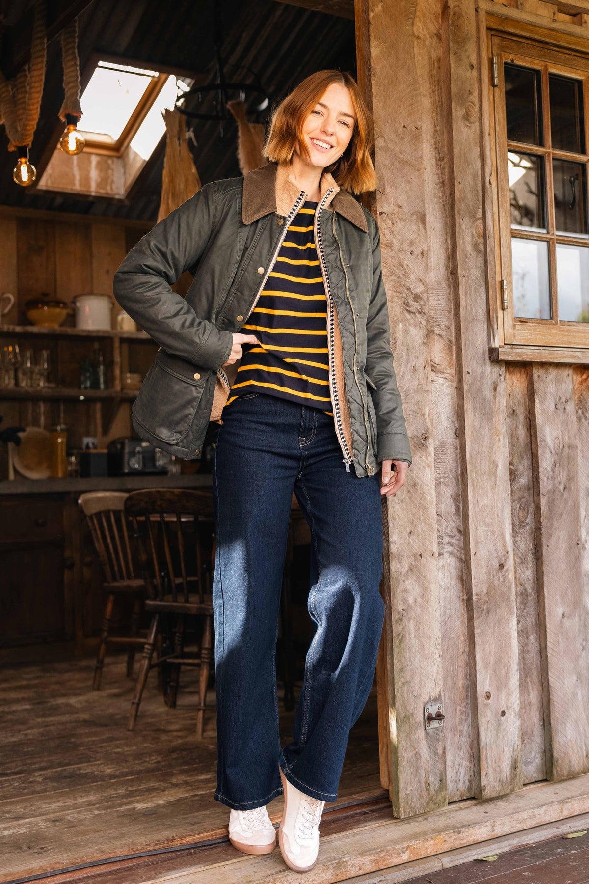 Weird Fish Corine Wide Leg Denim Jeans in Dark Denim