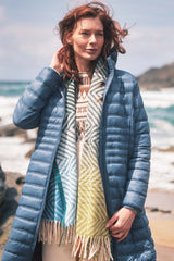Weird Fish Jadida Brushed Zig-Zag Scarf in Bottle Green
