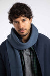 Weird Fish Stornoway Ribbed Scarf in Ash Blue
