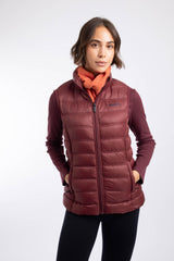 Weird Fish Atissa Lightweight Padded Gilet in Deep Crimson