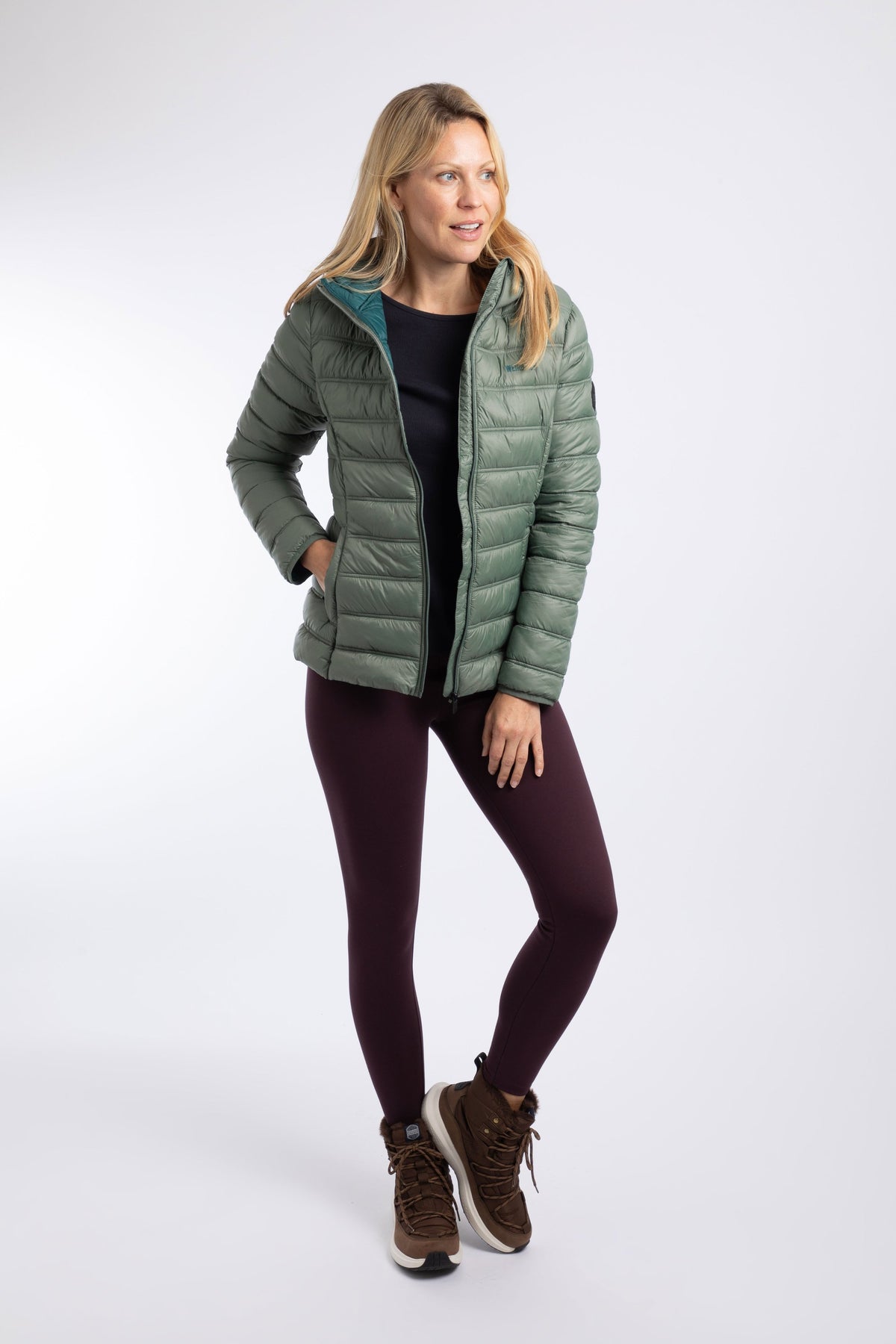Weird Fish Eshka Lightweight Padded Jacket in Military Green