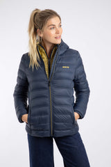 Weird Fish Eshka Lightweight Padded Jacket in Navy Blue