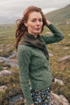 Weird Fish Amiens Mixed Stitch Outfitter Cardigan in Army Green