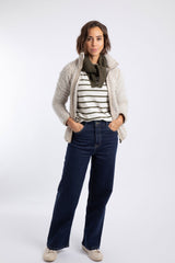 Weird Fish Clove Cosy Full Zip Fleece in Beige