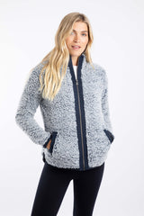 Weird Fish Clove Cosy Full Zip Fleece in Navy