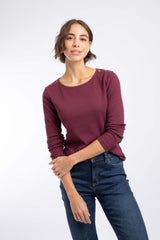 Weird Fish Maine Ribbed Outfitter T-Shirt in Red Grape
