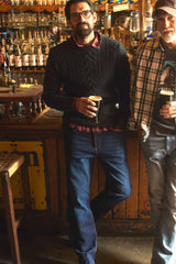 Weird Fish Eddie Straight Leg Denim Jeans in Dark Denim