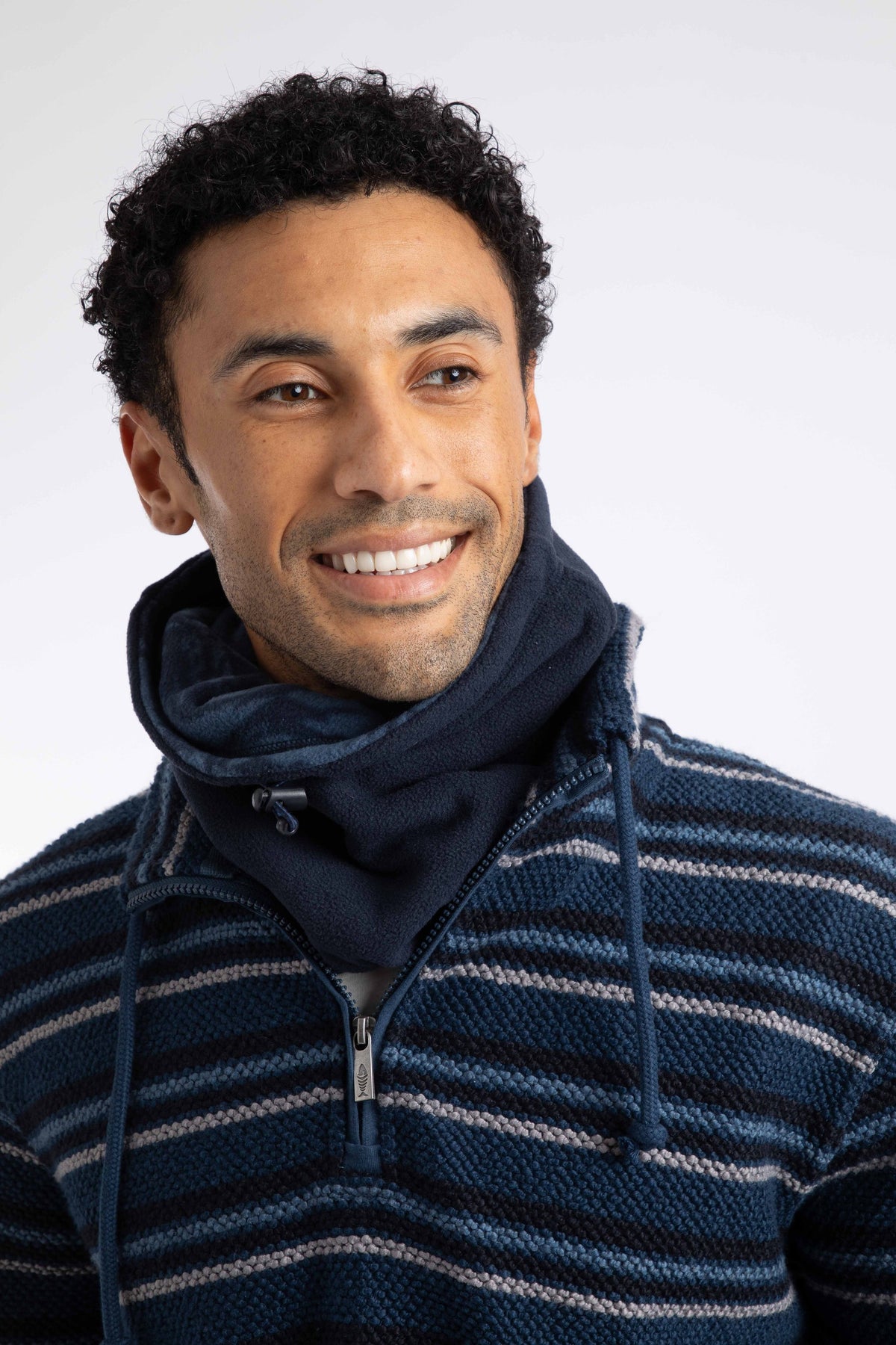 Weird Fish Perth Reversible Fleece Snood in Dark Blue