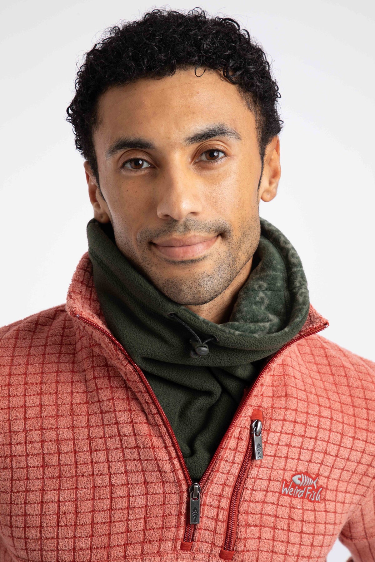 Weird Fish Perth Reversible Fleece Snood in Duck Green