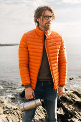 Weird Fish Crantock Lightweight Showerproof Padded Jacket in Koi Orange