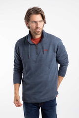 Weird Fish Brampton 1/4 Zip Sweatshirt in Navy