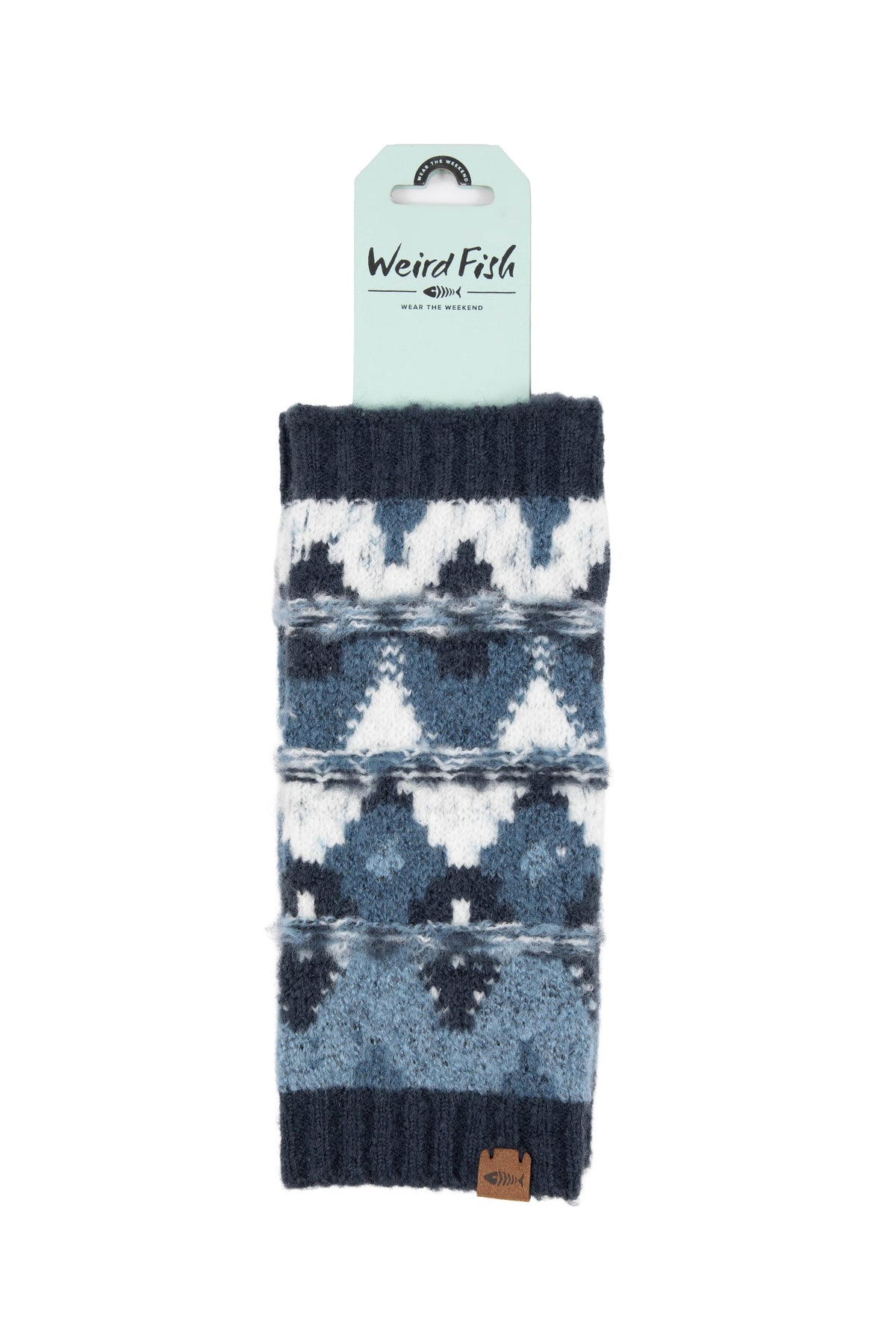 Weird Fish Shutt Fair Isle Wrist Warmers in Ash Blue