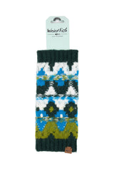 Weird Fish Shutt Fair Isle Wrist Warmers in Bottle Green