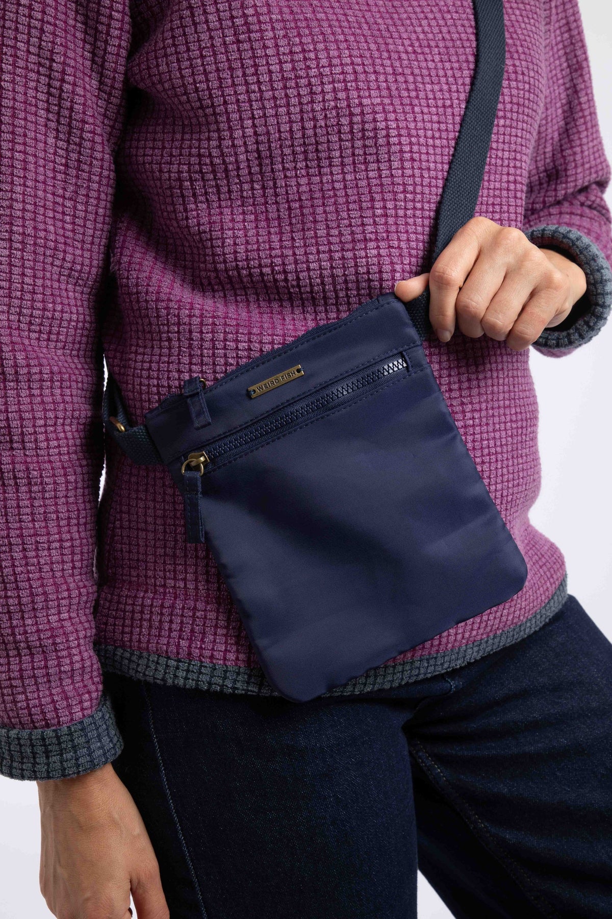 Weird Fish Nisla Crossbody Bag in Navy