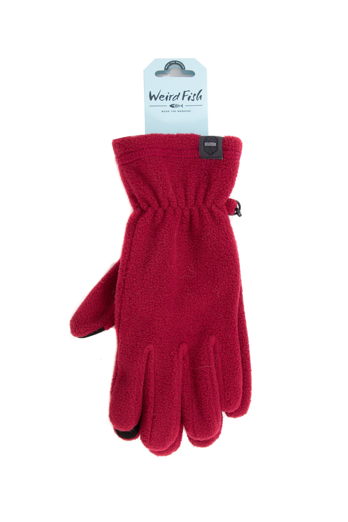 Weird Fish Fordell Microfleece Gloves in Red Grape