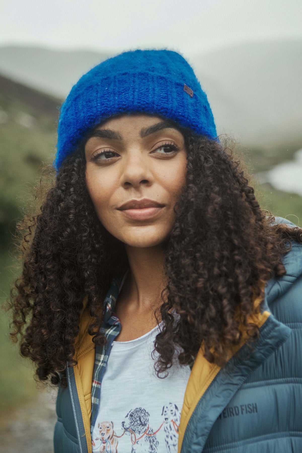 Weird Fish Clare Double Rib Beanie Hat in Olympian Blue