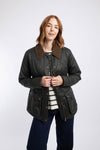 Weird Fish Osanna Printed Wadded Country Jacket in Olive Night