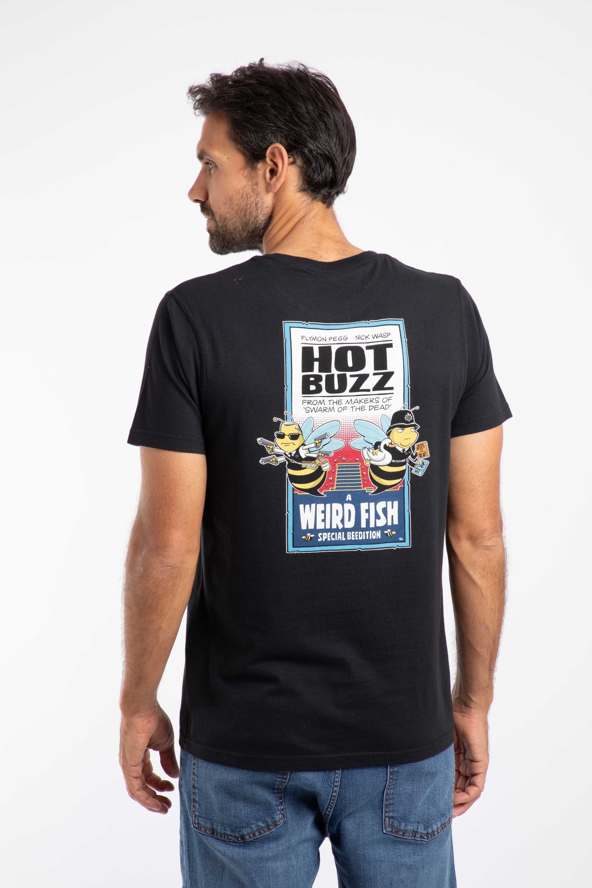 Weird Fish Hot Buzz Back Print Artist T-Shirt in Black