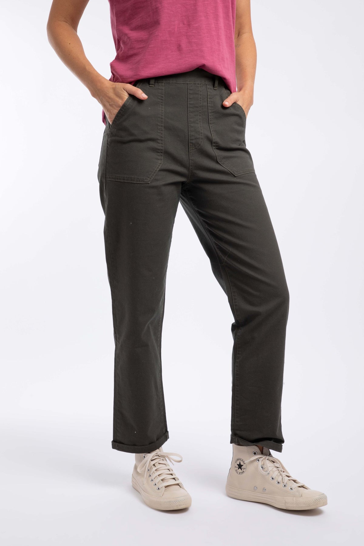 Weird Fish Malorri Chino Trousers in Anthracite