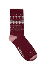 Weird Fish Parade Patterned Socks 3 Pack in Red Grape
