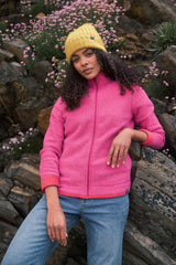 Weird Fish Ariana Full Zip Grid Fleece in Foxglove