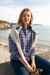 Weird Fish Corin Brushed Check Shirt in Aster Blue