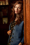 Weird Fish Aramis Textured Striped Stitch Cardigan in Ash Blue