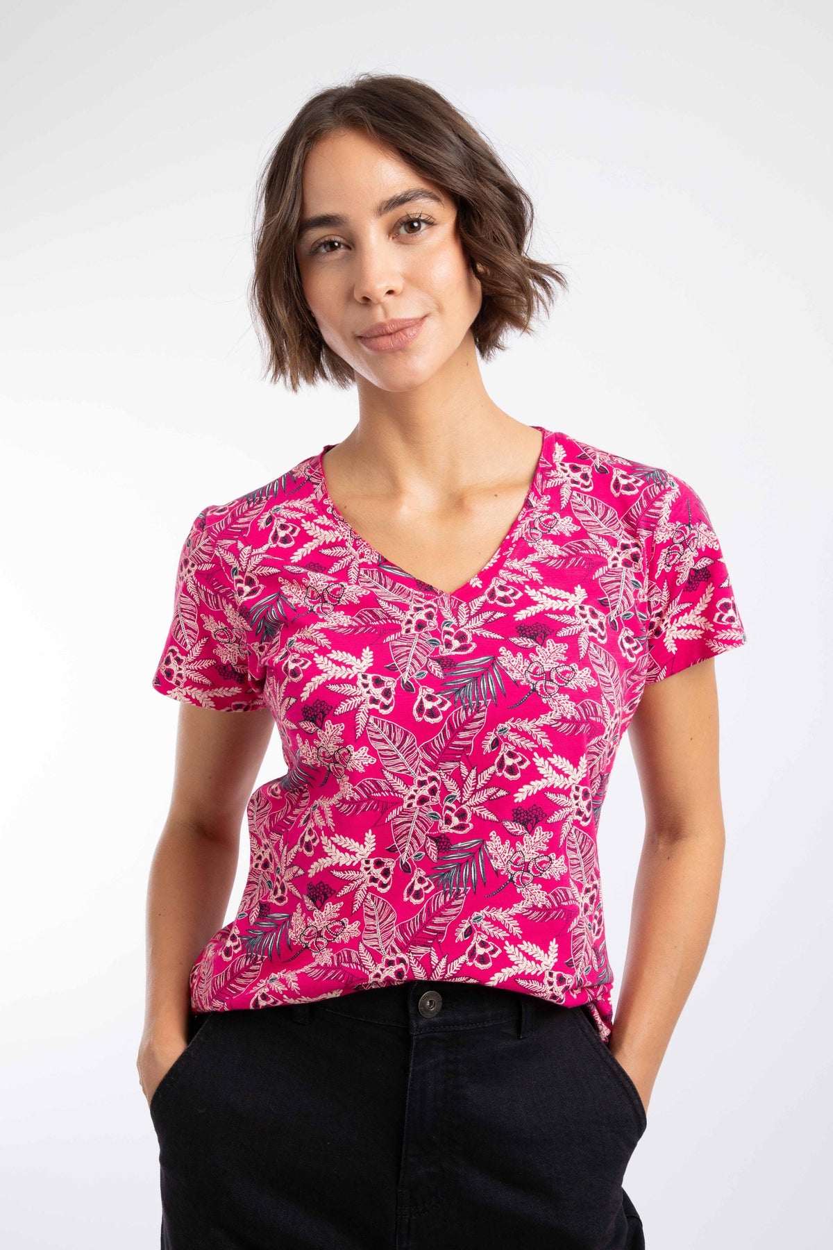 Weird Fish Merica Printed Jersey T-Shirt in Foxglove